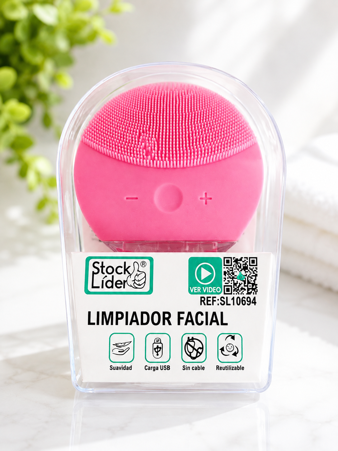 Limpiador Facial de Silicona Recargable USB con Cable