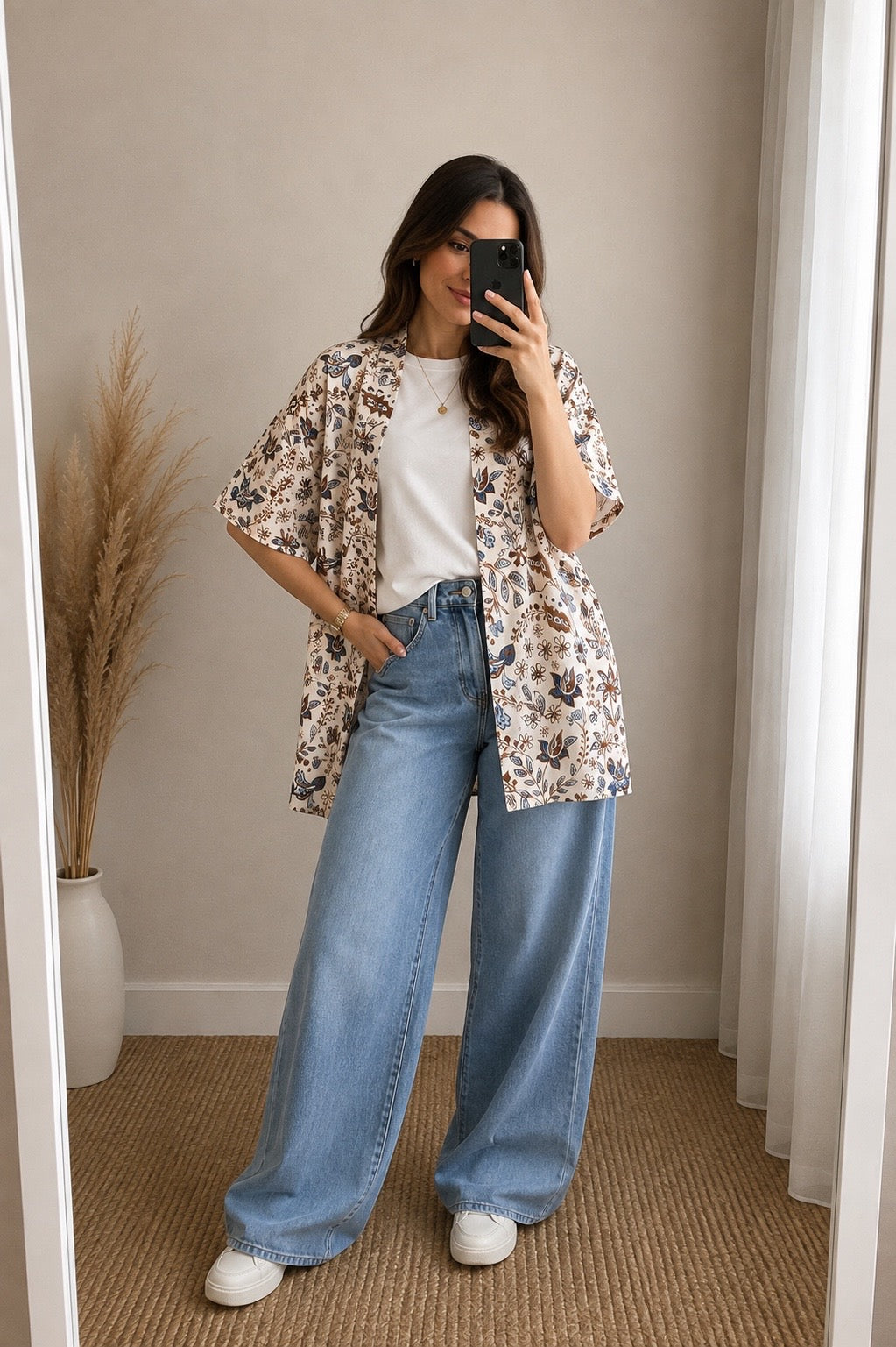 Kimono manga corta
