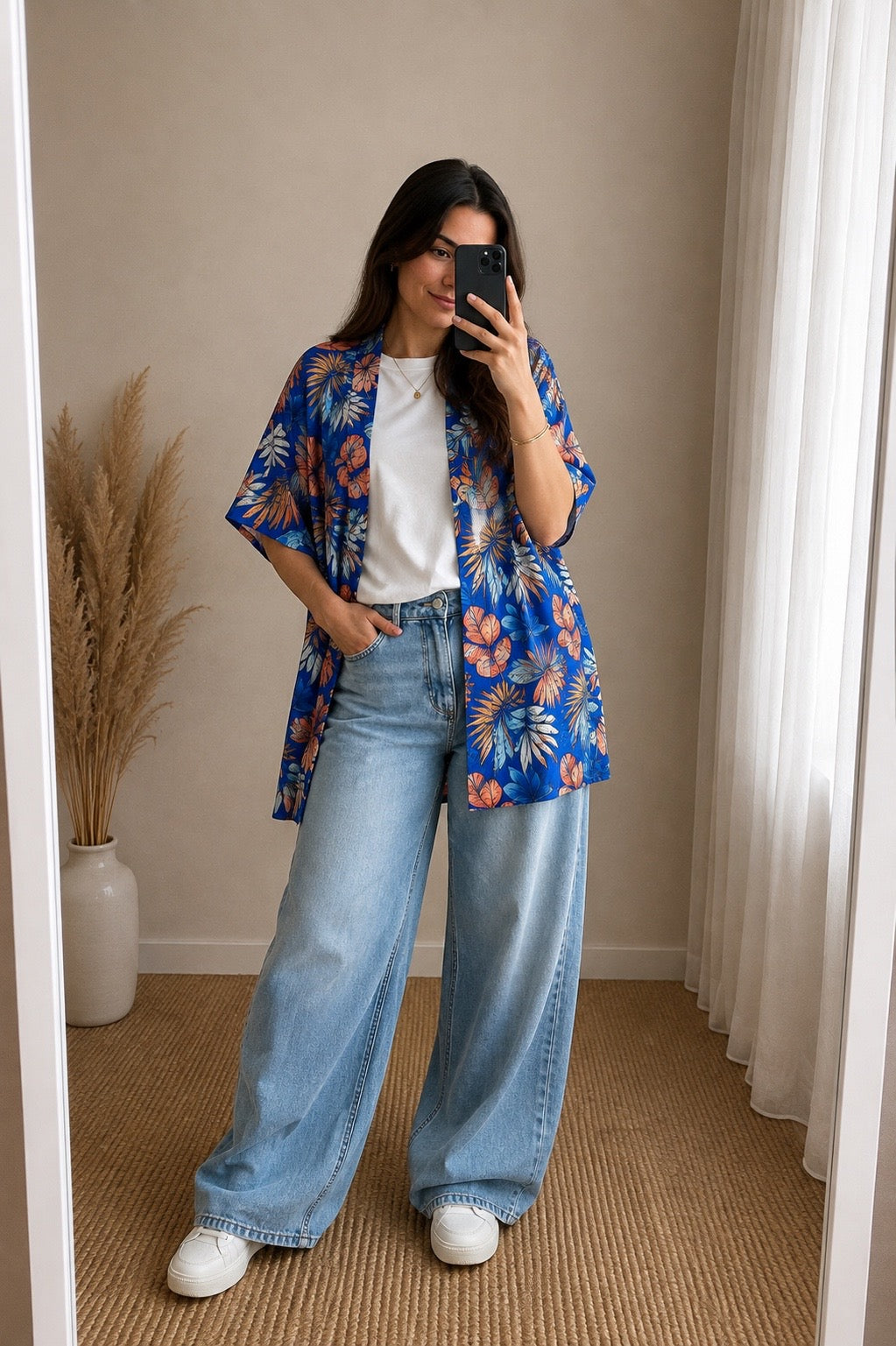 Kimono manga corta