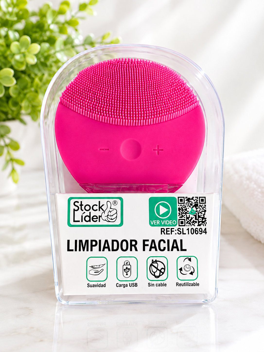 Limpiador Facial de Silicona Recargable USB con Cable