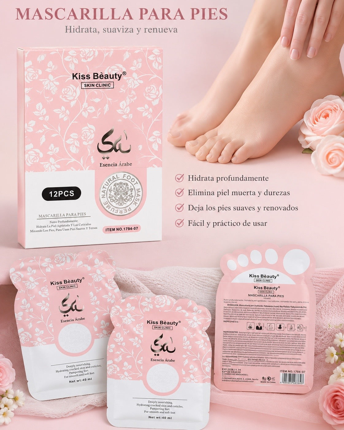 Mascarilla exfoliante para pies