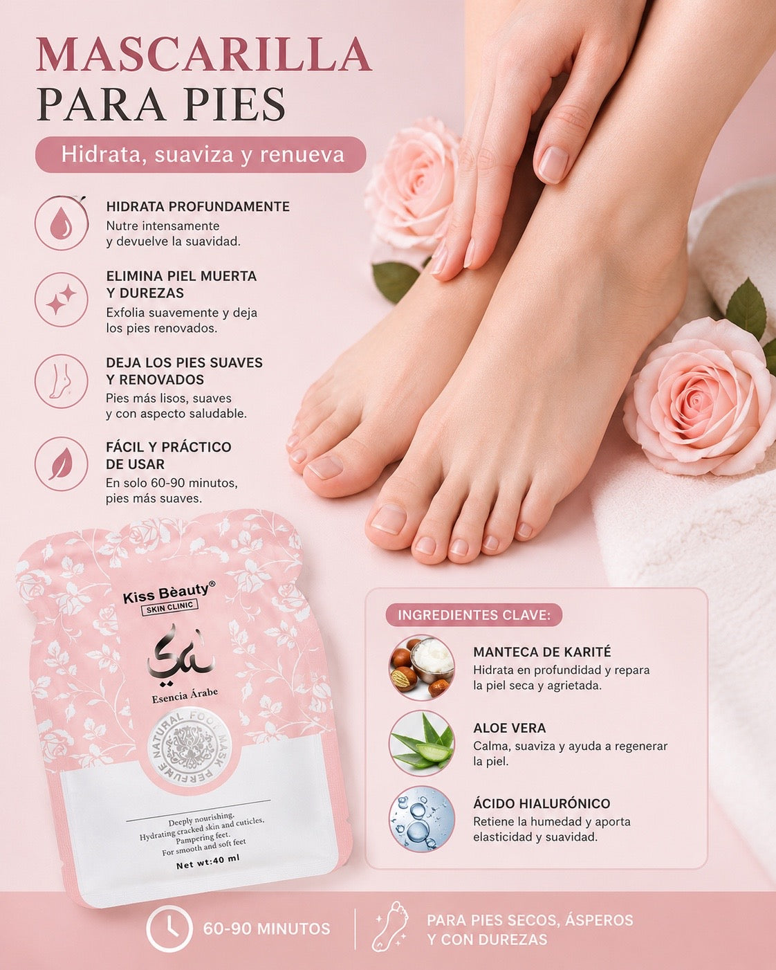 Mascarilla exfoliante para pies