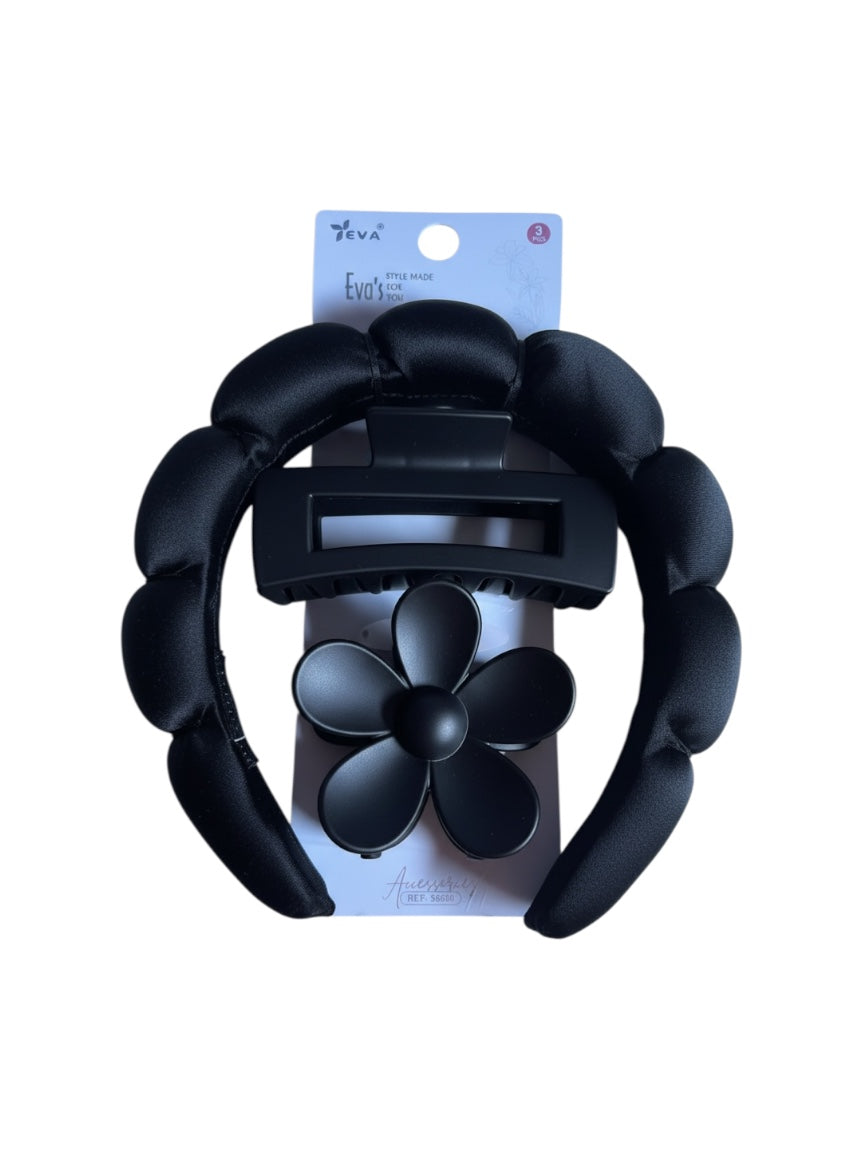 Set de Diadema Acolchada y Pinzas para el Cabello