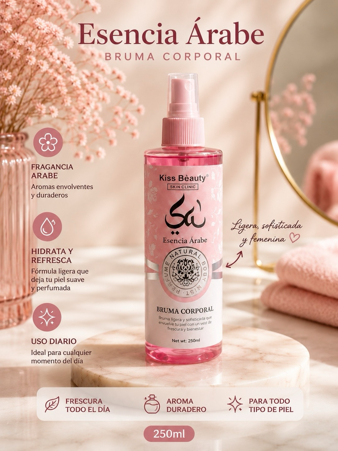 Bruma Corporal Perfumada Kiss Beauty Esencia Árabe