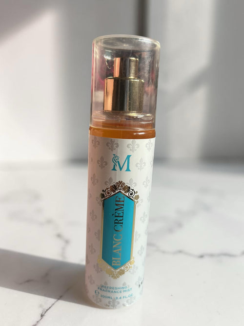 Bruma corporal Selsebil Blanc Creme de 100 ml con diseño elegante en tonos turquesa y dorado sobre fondo blanco