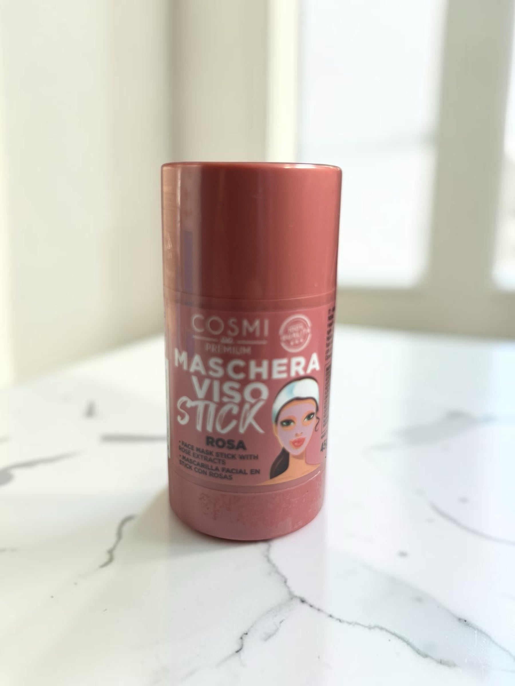Mascarilla facial en stick Selsebil COSMI de rosa para hidratar y suavizar la piel en formato barra de 45g